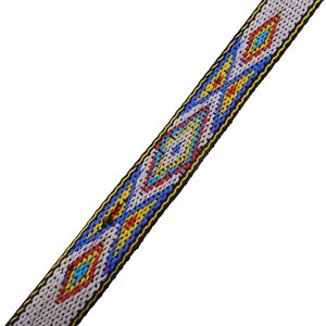 3 / 4" woven braid-hitched trim white and blue (5 ft.)