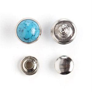 Turquoise rivets 7mm - 9.32"(10) 2 parts