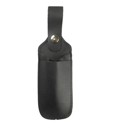 Pen holster and utility knife, black leather