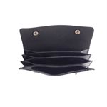 Trucker wallet, large size, black leather