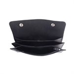 Trucker wallet, large size, black leather