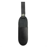 Pen holster (2) and machinist ruler, black leather, 