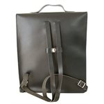 Vintage school bag, vertical, split leather