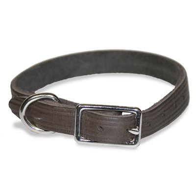 Dog collar 1 / 2" , single layer full grain leather, size 14" to 18", by unit