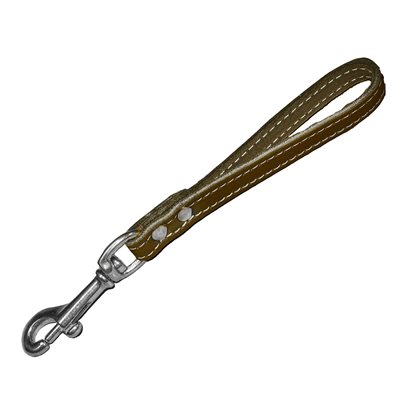 Control handle 1 / 2" x 5", 6", 7" or 8" , white stitched single layer full grain leather, by unit 