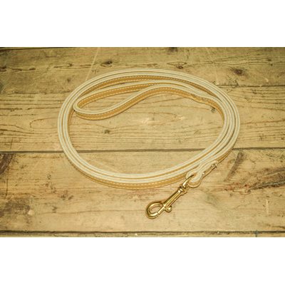 Dog leash 1 / 2" x 72", white stitched double layer full grain leather, by unit