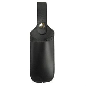 Pen, marker and utility knife holster, black leather, 