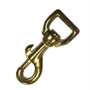 1" X 3-1 / 4" H.D. swivel snap flat hook brass (Min. 6)
