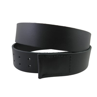 Mechanic 1-1 / 2" belt, ungrooved black leather, for size 28" to 54"