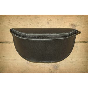 Safety goggles case, black leather LIQUIDATION