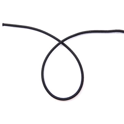 Élastique rond 2,8 mm (7 / 64") noir (mètre)