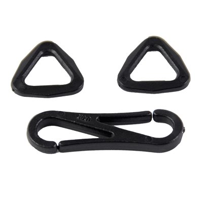 Nylon mittens hook 3 pieces black (100)