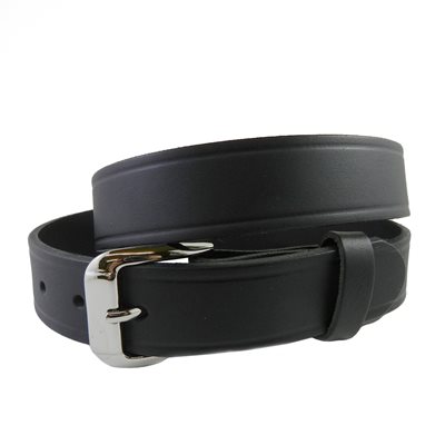 Belt 1-1 / 4" for worker, grooved black leather, from size 50" to 54"