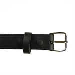 Belt 1-1 / 4" for worker, grooved black leather, from size 28" to 42"