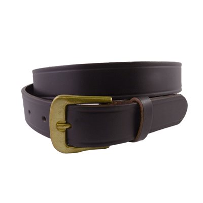 Belt 1-1 / 8" for worker, grooved brown leather, from size 28" to 42"