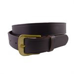 Belt 1-1 / 8" for worker, grooved brown leather, from size 44" to 48"