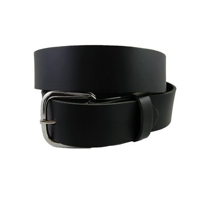 Belt 1-1 / 2" for worker, ungrooved black leather, from size 28" to 54"