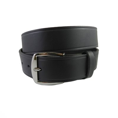 Belt 1-1 / 2" for worker, grooved black leather, from size 28" to 42"