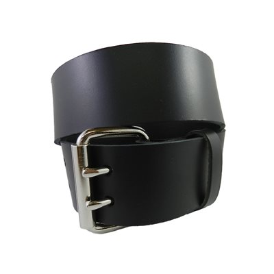 Belt 2" for worker, ungrooved black leather, from size 44" to 48"