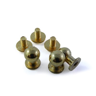 Screwback Button Stud brass gold finish - Head size: 7mm 