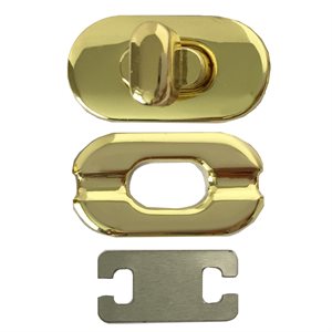 1-3 / 8" X 3 / 4" turn lock gold (4 parts)