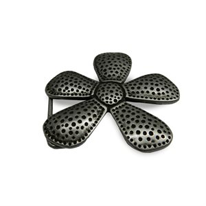 1-1 / 2" flower with prong buckle antique nickel (Min. 6)