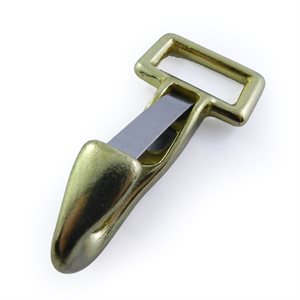 1" stamped steel halter snap hook brass (Min. 6)